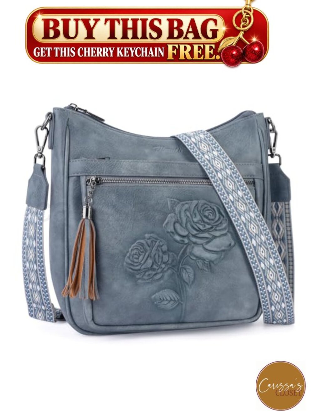 ✨ VIMUTI Vegan Leather Hobo Crossbody Bag Embossed Floral Rabbit Women Purse